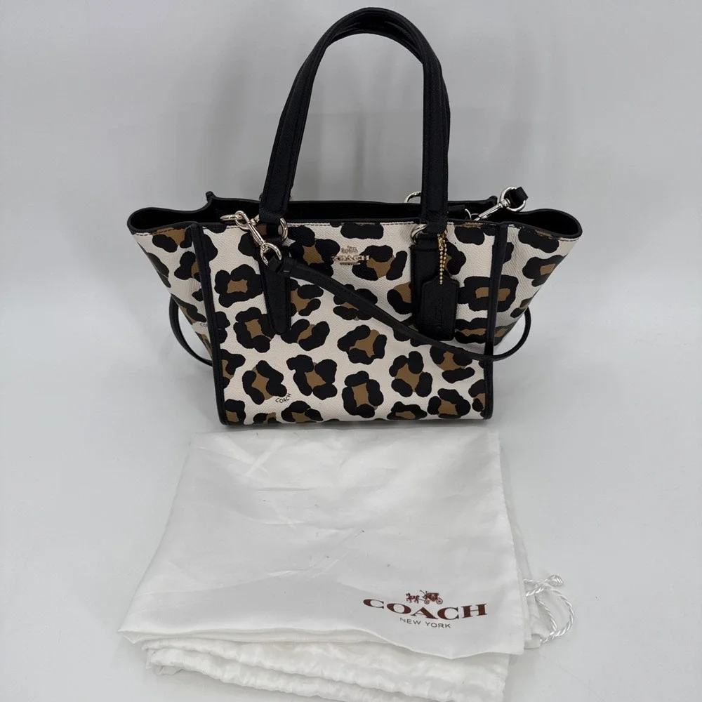Coach Womens Ocelot Mini Crosby Satchel Crossbody Handbag Sophisticated NWT